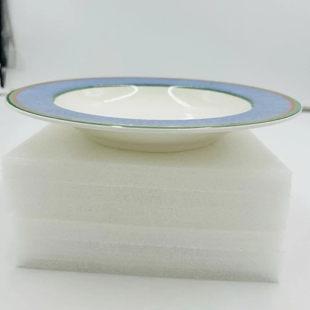 Villeroy & Boch TIPO VIVA Soup Pasta Salad Bowls Blue Wide Rim 9”